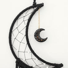 Load image into Gallery viewer, Nordic Moon Macrame Dream Catcher Black Moon
