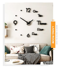 Load image into Gallery viewer, Acrylic Silent Modern Design Wall Clocks 3D Numbers DIY Stickers Living Room Decoration Decorative Wall Watch

