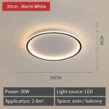 Load image into Gallery viewer, Bedroom lamp simple round ultra-thin room ceiling lamp modern household corridor aisle lamp porch balcony lamp
