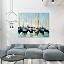 Load image into Gallery viewer, Wholesale High Quality handpainted Abstract boats Oil Painting On Canvas Handmade Beautiful Abstract Landscape Oil Paintings
