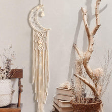 Load image into Gallery viewer, Crystal Macrame Wall Hanging Moon Dream Catcher
