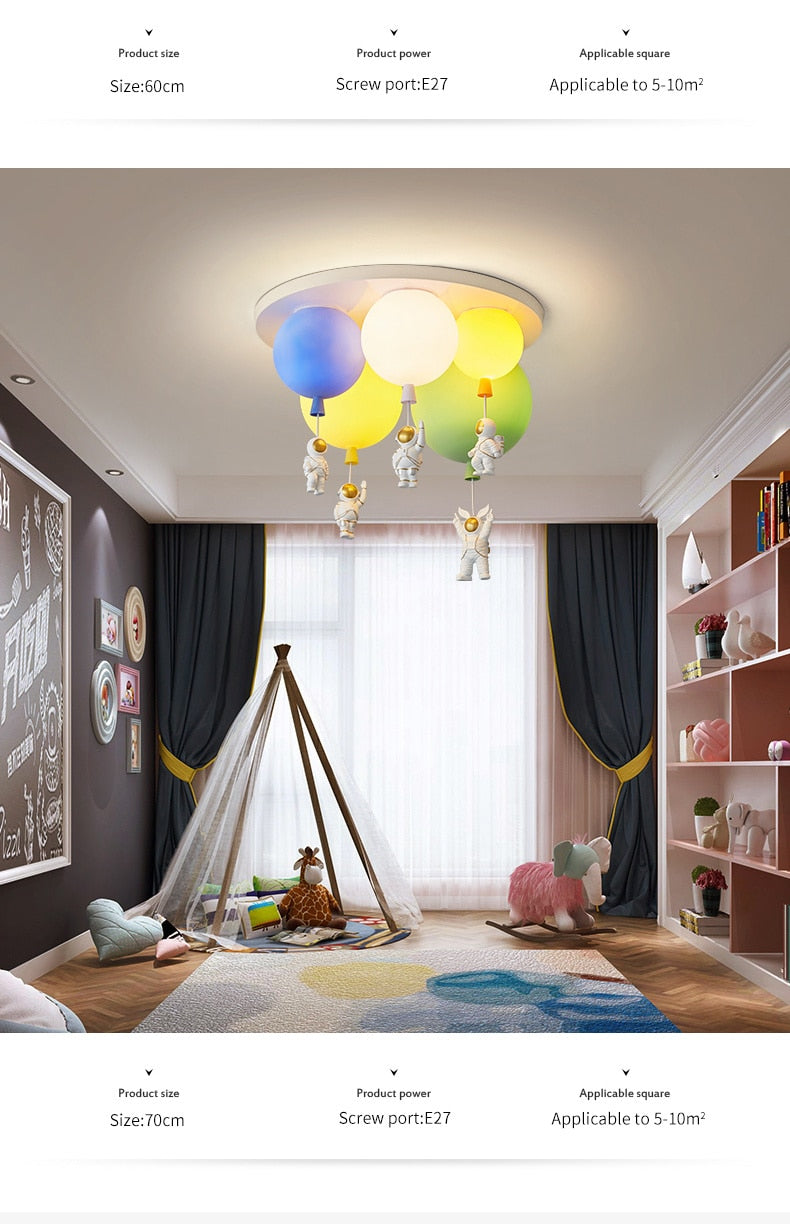 Bedroom lamp light luxury children's room chandelier boy girl room ceiling lamp cartoon simple space lighting