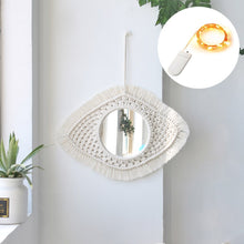 Load image into Gallery viewer, Mirror with light Wall stickers Macrame Mirror Round Boho Decorative Decor for Apartment Living Room Bedroom Baby Nursery Dorm
