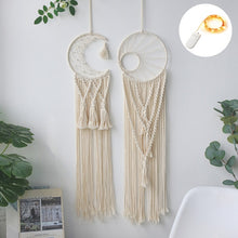 Load image into Gallery viewer, Macrame Dream Catcher Boho Home Decor Macrame Wall Hanging with LED String Light Gift for Kids, Teenage Girls Women
