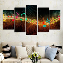 Load image into Gallery viewer, Unframed Painting on Canvas Abstract Music Notation Pictures Home Decor 5 Panel Wall Art Paintings Unframed Wholesale
