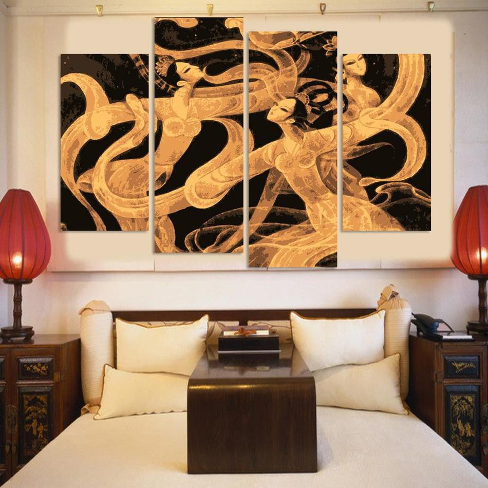 New Arrival! MODERN ABSTRACT OIL PAINTING CANVAS ART Abstract Figures Golden Decoration Oil Painting A026