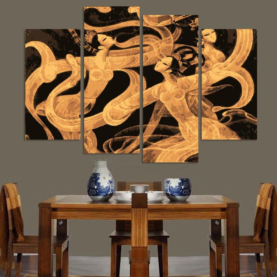 New Arrival! MODERN ABSTRACT OIL PAINTING CANVAS ART Abstract Figures Golden Decoration Oil Painting A026