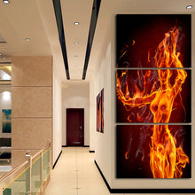 Load image into Gallery viewer, 3pieces Modern hot sexy photo textured canvas arts fire nude woman abstract painting for bedroom wall decoration no frame A054
