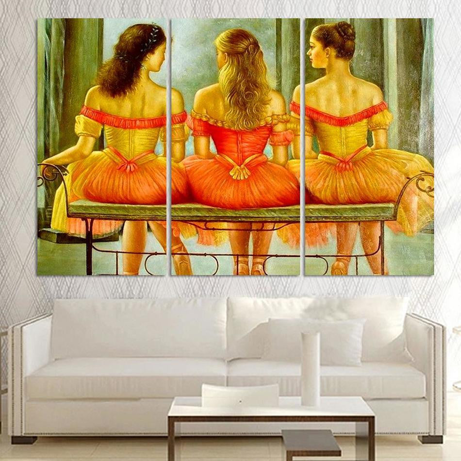 Ballet Dancer Canvas Oil Painting for Living Room Picture Modern Abstract Oil Painting printed On Canvas Wall Art No Frame