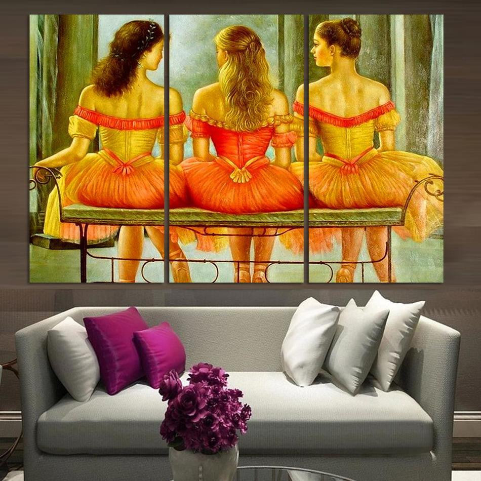 Ballet Dancer Canvas Oil Painting for Living Room Picture Modern Abstract Oil Painting printed On Canvas Wall Art No Frame