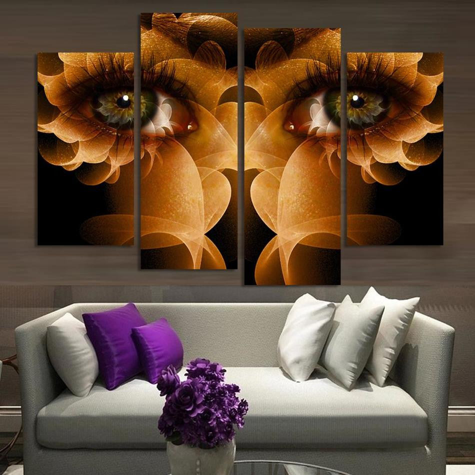 4pieces/set UnFramed Printed Abstract face Painting room decor print poster picture on canvas Free shipping A023