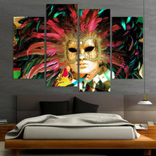 Load image into Gallery viewer, 4panel/set Color Mask Face Poste of dancer Home Decor abstract canvas painting for living room giveaways wall sticker wholesale
