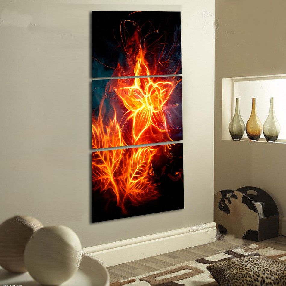 3 Panel Modern Abstract Flower Painting On Canvas Wall Art Cuadros Flowers Picture Home Decor For Living Room No Frame A060