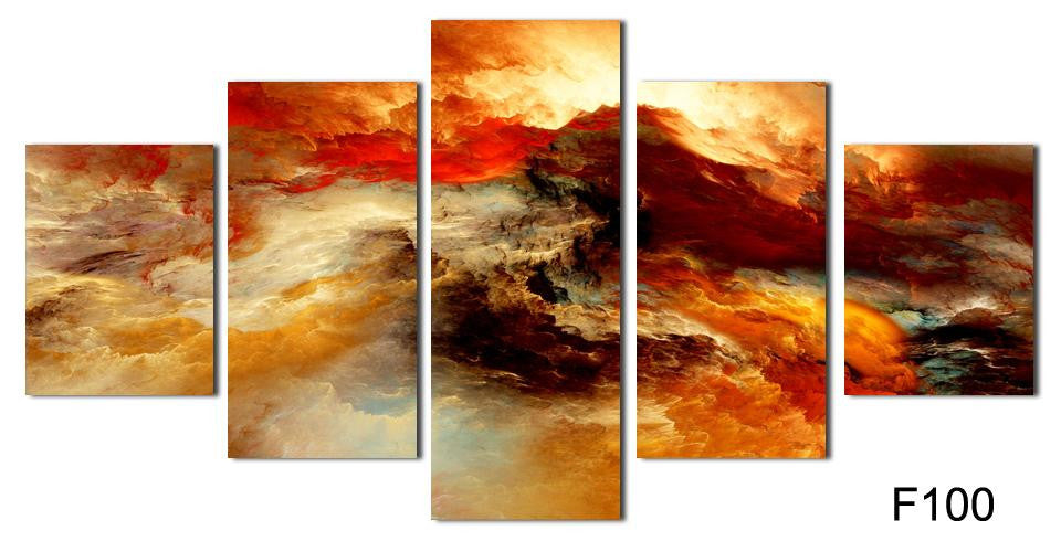 Fashion 5 pcs/set Large Canvas Art Abstract canvas Painting color cloud Wall Decor Pictures no framed F100