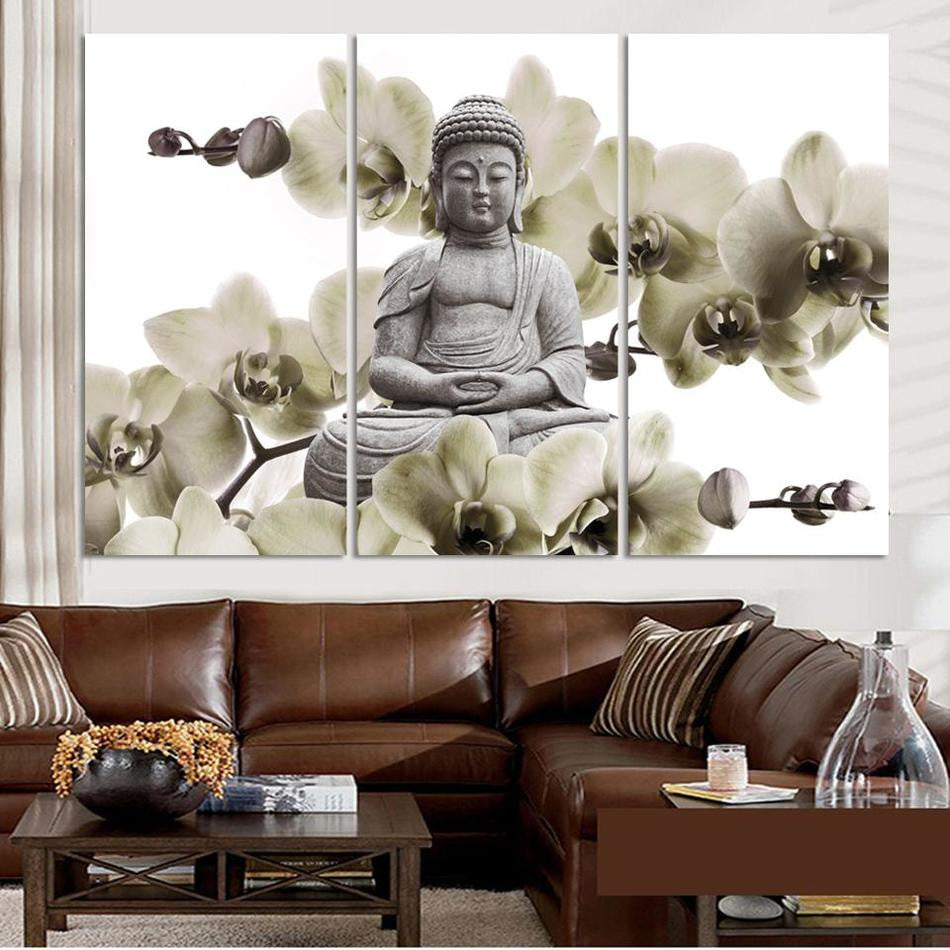 HD Buddha CANVAS PRINTS Modern 3 Panels Unframed Painting Home Decoration Living Room Bedroom Decor Wall Fine Art no frame