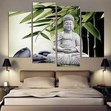 Load image into Gallery viewer, Modern Buddha Painting 4 Picture Home Decoration marble buddha and banboo landscape art canvas no frame
