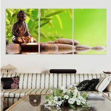 Load image into Gallery viewer, 3 Panel Abstract Printed Hotoke Buddhism Buddha Oil Painting Picture Cuadros Decor Buda Canvas Art For Bed Room Unframed

