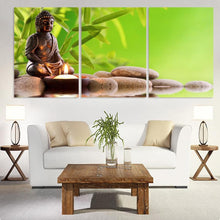 Load image into Gallery viewer, 3 Panel Abstract Printed Hotoke Buddhism Buddha Oil Painting Picture Cuadros Decor Buda Canvas Art For Bed Room Unframed
