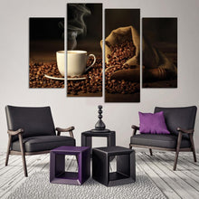Load image into Gallery viewer, 4 Panels Modern Printed Coffee Canvas Art Painting Picture Cuadros Kitchen Home Decor Wall Art For Living Room Unframed
