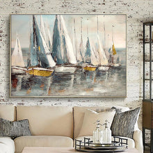 Load image into Gallery viewer, 100% Handmade Many Kinds Sailboat Seascape Abstract Oil Painting Modern On Canvas Wall Art Decorative For Living Room No Frame
