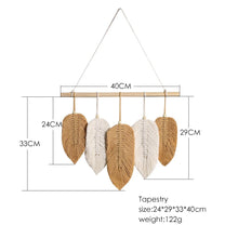 Load image into Gallery viewer, Macrame Wall Hanging Boho Aesthetic Room Decor Leaf Woven Wall Tapestry
