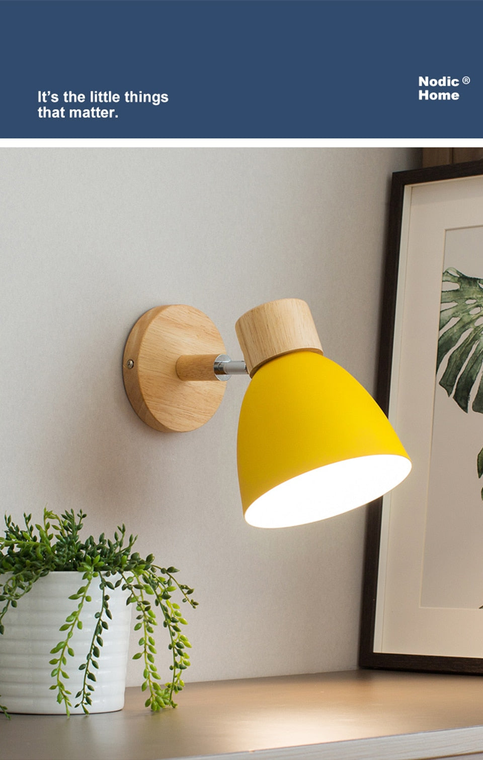 Wooden Wall lights bedside wall Lamp Nordic Wall Sconce for bedroom reading 6 color Macaroon steering Head E27 Home Lighting