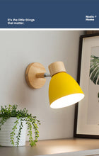 Load image into Gallery viewer, Wooden Wall lights bedside wall Lamp Nordic Wall Sconce for bedroom reading 6 color Macaroon steering Head E27 Home Lighting
