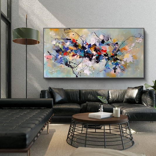 100% Hand Painted Colorful Abstract Oil Painting Modern Paintings Modern Abstract Wall Pictures For Living Room Canvas Painting