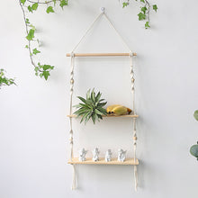 Load image into Gallery viewer, Double Layer Macrame Hanging Shelves Floating Shelf
