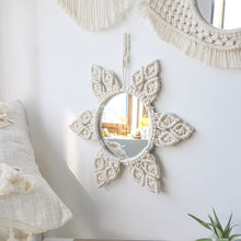 Load image into Gallery viewer, Macrame Wall Hanging Mirror Boho Home Decor Aesthetic Decorative

