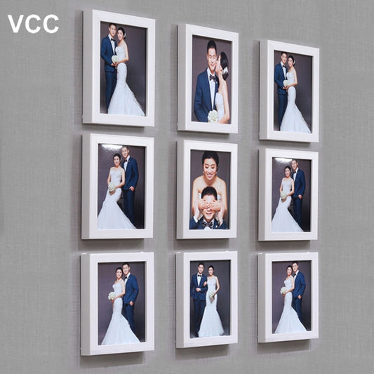 9 Pcs/Set Black Classic Photo Frame For Wall Hanging Wedding Couple Recommendation White Pictures Frames Wall Frame Home Decor
