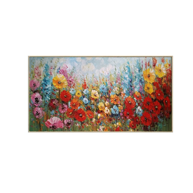 Large Wall Art Handmade Canvas Painting Hand Painted modern Thick Flower Oil Painting Cuadros home Decoracion Salon Picture art