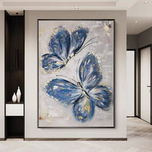 Load image into Gallery viewer, Pure Hand-painted Gold Foil Butterfly Oil Painting Modern Home Living Room Decoration Canvas Wall Picture Gold Art New Design
