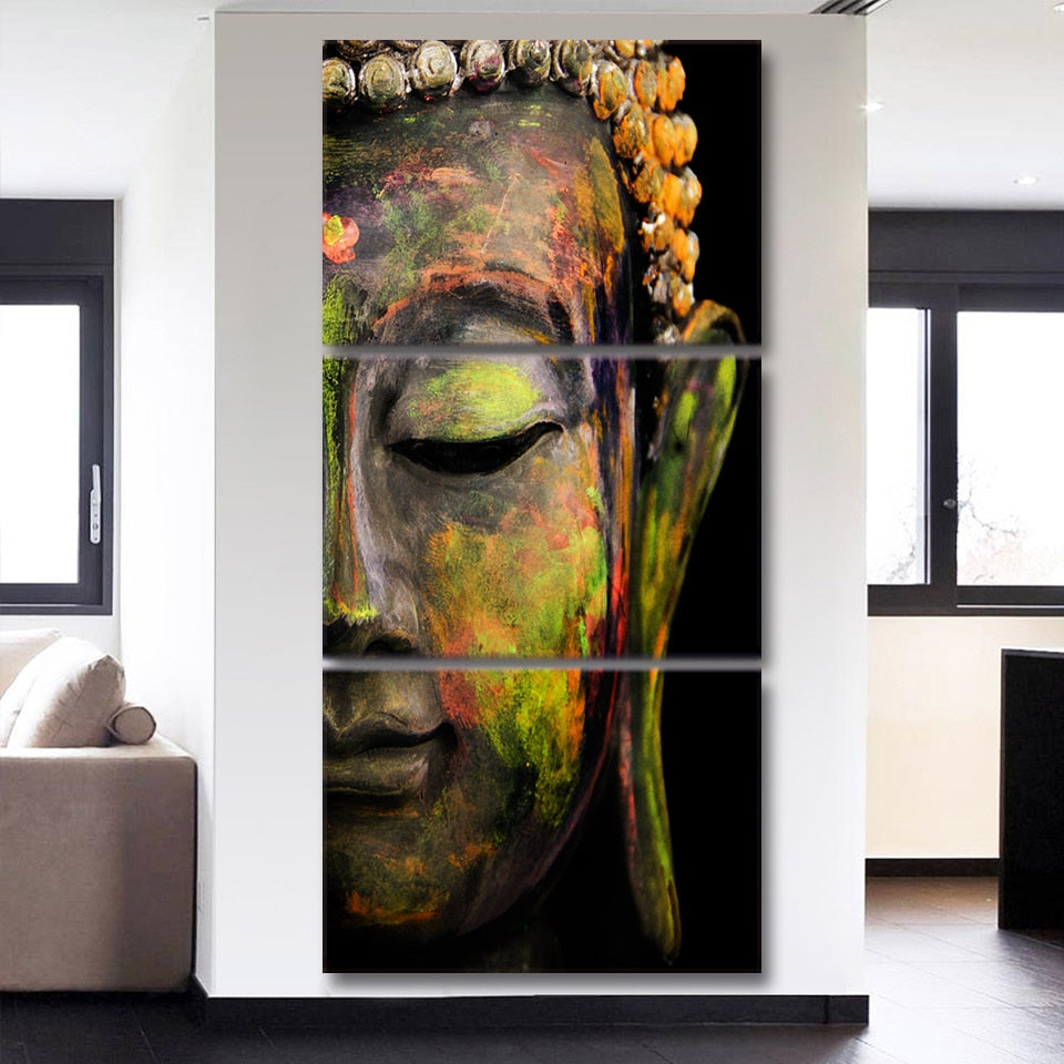 wall art  HD print 3 piece canvas art Buddha painting Wall Art Modular Picture For Living Room Buddha canvas
