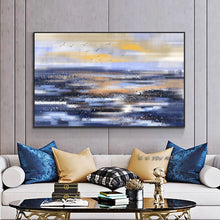Load image into Gallery viewer, 100% Handmade Painted Abstract Wild Geese Flying In The Sky Oil Painting  On Canvas Seascape For Living Room
