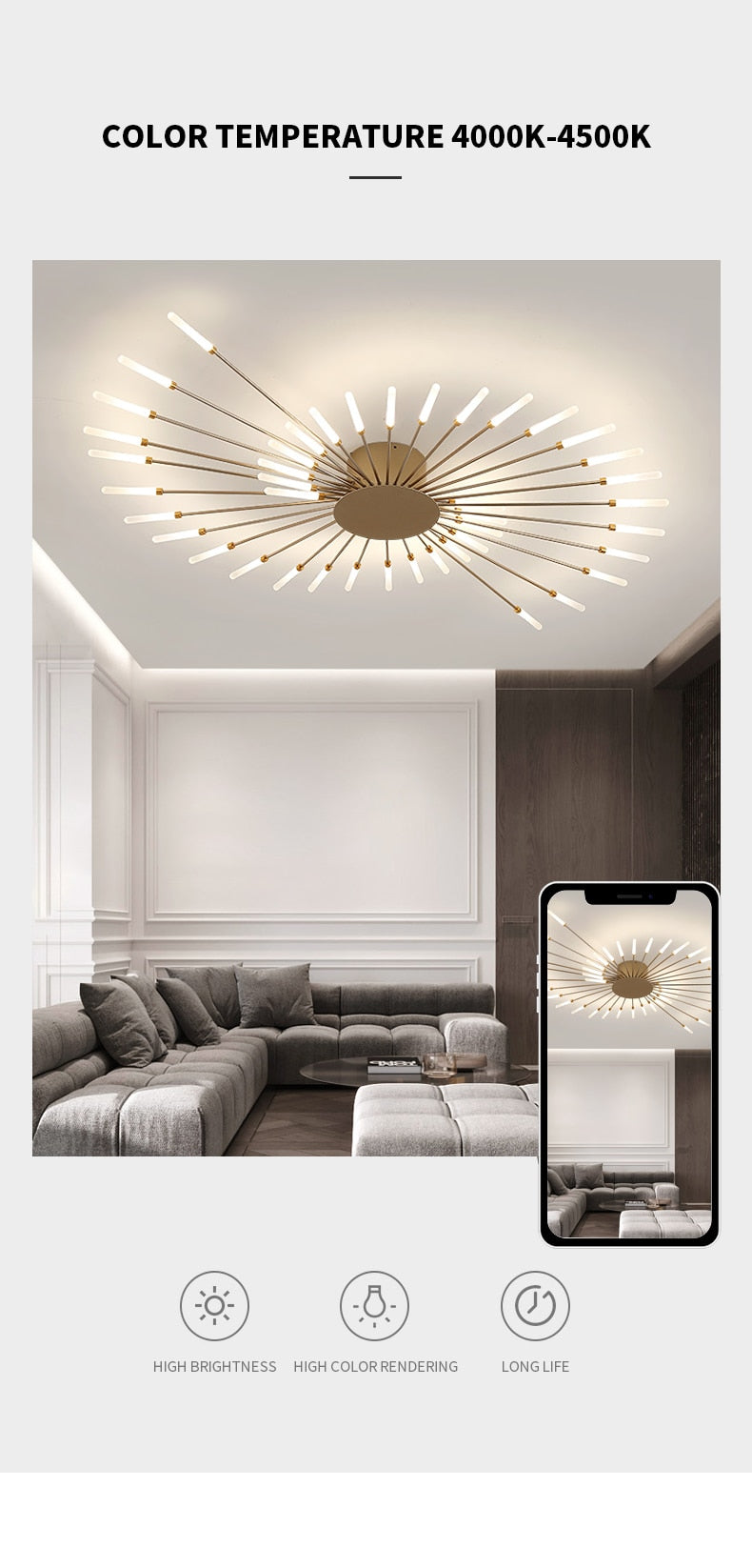 Hot sale fireworks led Chandelier For Living Room Bedroom Home chandelier Modern Led Ceiling Chandelier Lamp Lighting chandelier