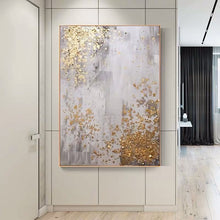 Load image into Gallery viewer, Large Handmade thick knife abstract oil painting Gold Gray White gorgeous abstract Painting home Living Room Decor Artworks
