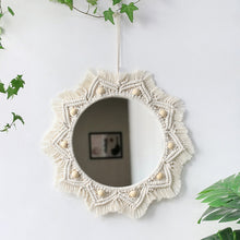 Load image into Gallery viewer, 25 cm Macrame Decorative Wall Mirrors Boho Round Mirror
