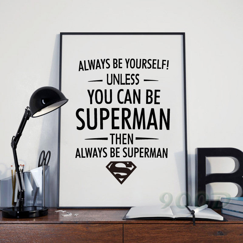 Superman Quote Canvas Art Print Poster, Wall Pictures for Home Decoration, Frame not include FA308