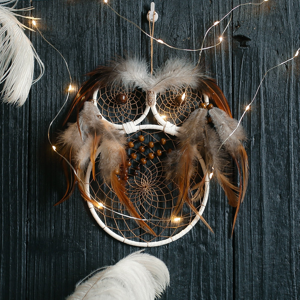 Owl Macrame Dream Catcher Vintage Christmas Decoration