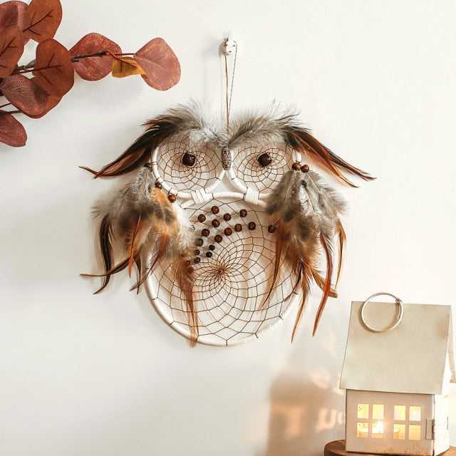 Owl Macrame Dream Catcher Vintage Christmas Decoration