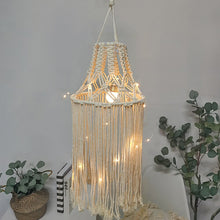 Load image into Gallery viewer, Macrame Lamp Shade Boho Hanging Pendant
