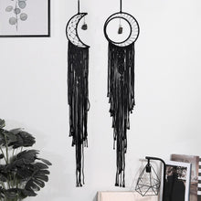 Load image into Gallery viewer, Black Dream Catcher With Light Boho Home Decor With Crystal Stone Moon Sun Dream Catchers For Bedroom Room Decoration  Gift
