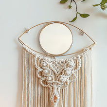 Load image into Gallery viewer, Macrame Wall Hanging Evil Eye Macrame Dream Catcher with Crystal Stone Pendant Boho for Bedroom Home Decoration  Ornament Craft
