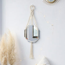 Load image into Gallery viewer, Geometric Decorative Mirror Macrame Wall Hanging Mirror Boho Home Decor
