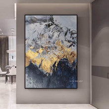 Load image into Gallery viewer, Best Art Purple Blue Gray Yellow Abstract Oil Painting Canvas Handmade Painting Home Decor Oil Painting Artwork
