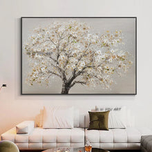 Load image into Gallery viewer, 100 Handmade Oil Painting Abstract White Flowers Painting On Canvas Beautiful Plant Wall Art Picture For
