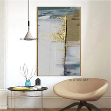 Load image into Gallery viewer, Modern Abstract Handmade Oil Painting Gold Foil Art Painting Golden Gray White Gorgeous Abstract Canvas Wall Decoration Painting
