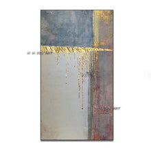 Load image into Gallery viewer, Modern Abstract Handmade Oil Painting Gold Foil Art Painting Golden Gray White Gorgeous Abstract Canvas Wall Decoration Painting
