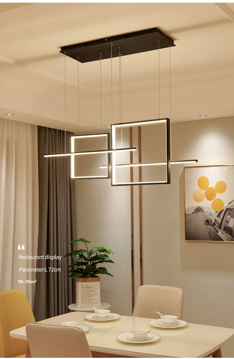 Modern minimalist living room long strip chandelier artistic personality coffee shop bar lamp Nordic restaurant chandelier